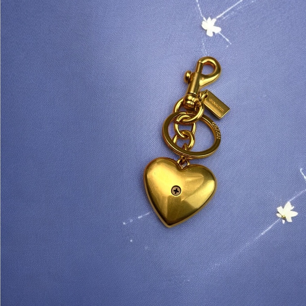 🎍Gold Heart Keychain with Rainbow Stripes - Picture 8 of 8